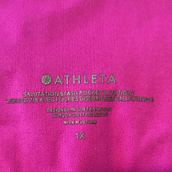 Athleta salutation stash  pocket Hot Pink Leggings - Picture 6 of 7